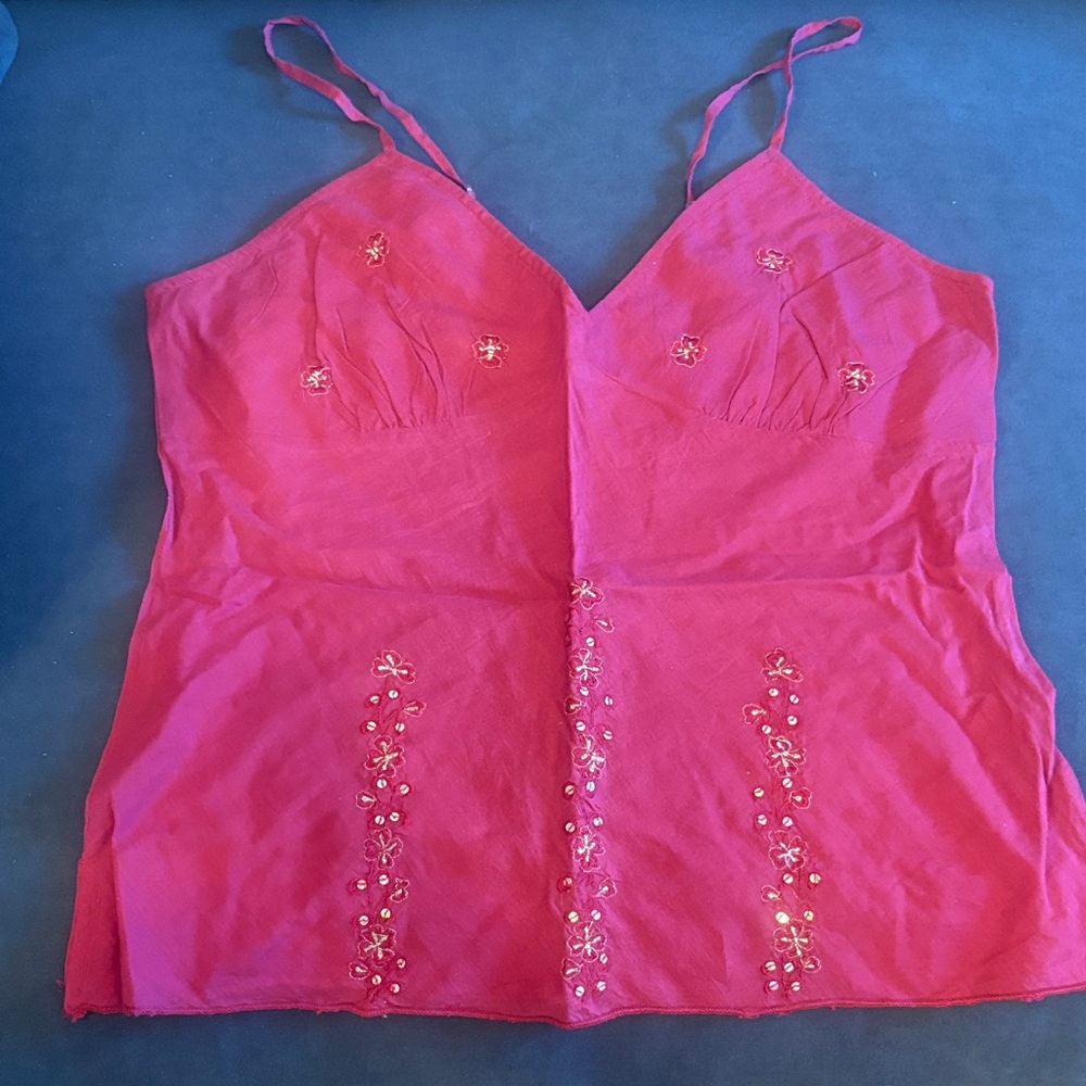 Elegant Pink Embroidered Camisole
